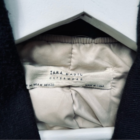 ZARA black bomber jacket with polished gold zippers size M - Picture 3 of 9